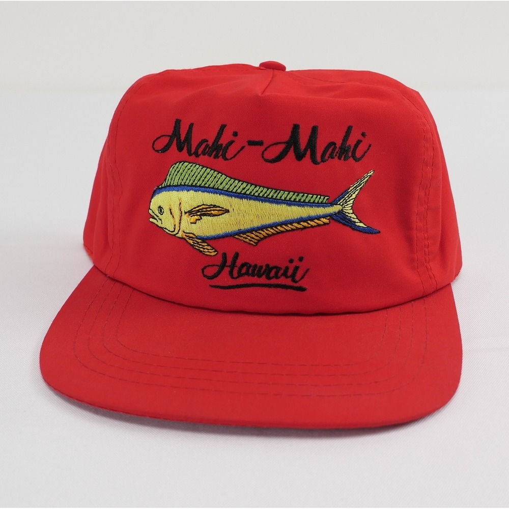 VTG 90s Mahi-Mahi Hawaii Fishing Embroidered Trucker Hat Snapback Sportcap